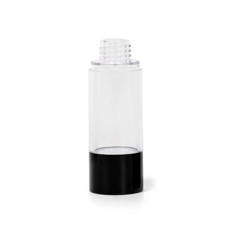 Flacon airless transparent avec fond noir, 30 ml