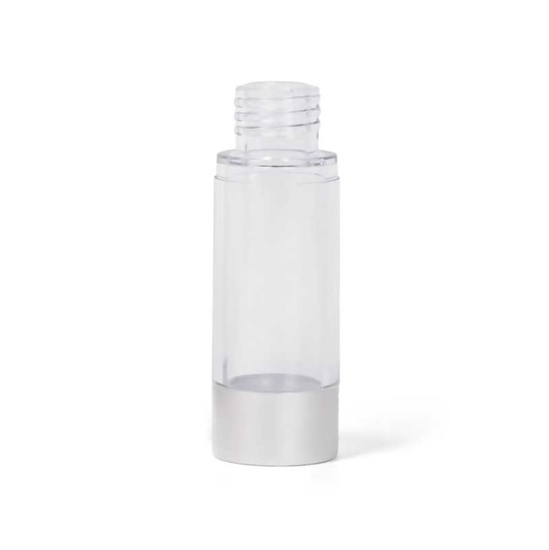 Flacon airless transparent avec fond argenté, 15 ml