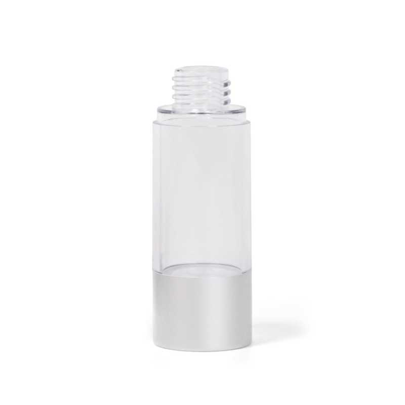 Flacon Airless transparent avec fond argenté, 30 ml