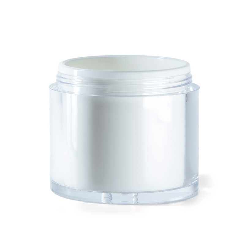 Bocal Airless en plastique blanc, 50 ml