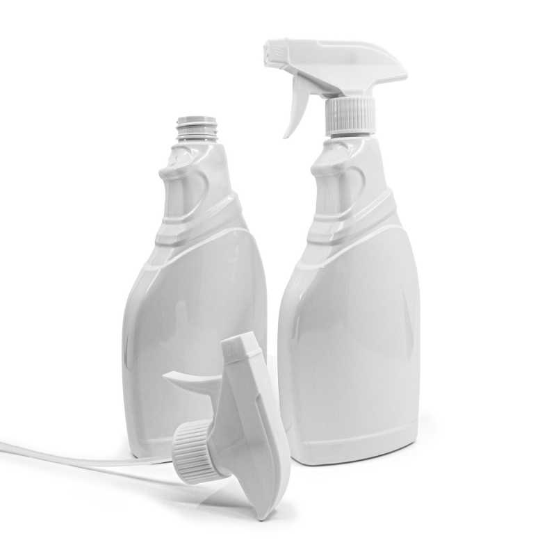 Bouteille en plastique de détergent blanc, spray blanc 500 ml