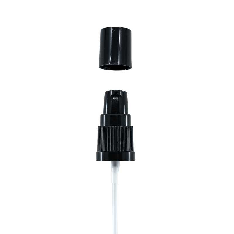 Pompe lotion, plastique, noir, 18/415, capot noir