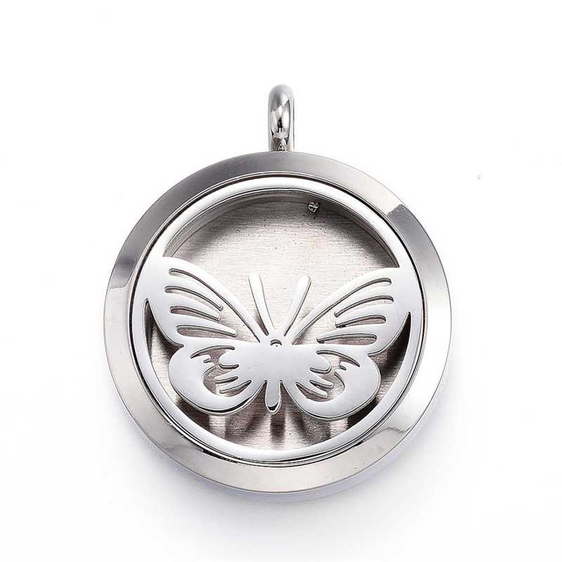 Pendentif diffuseur, acier chirurgical, papillon