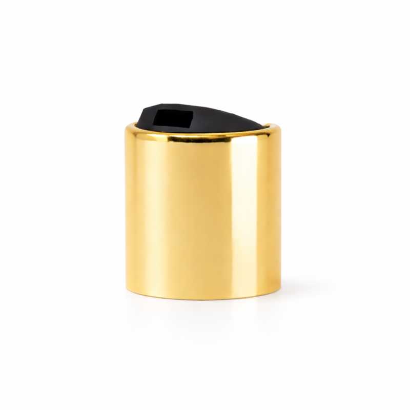 Bouchon disc-top, aluminium + PP, doré, insert noir, 24/410