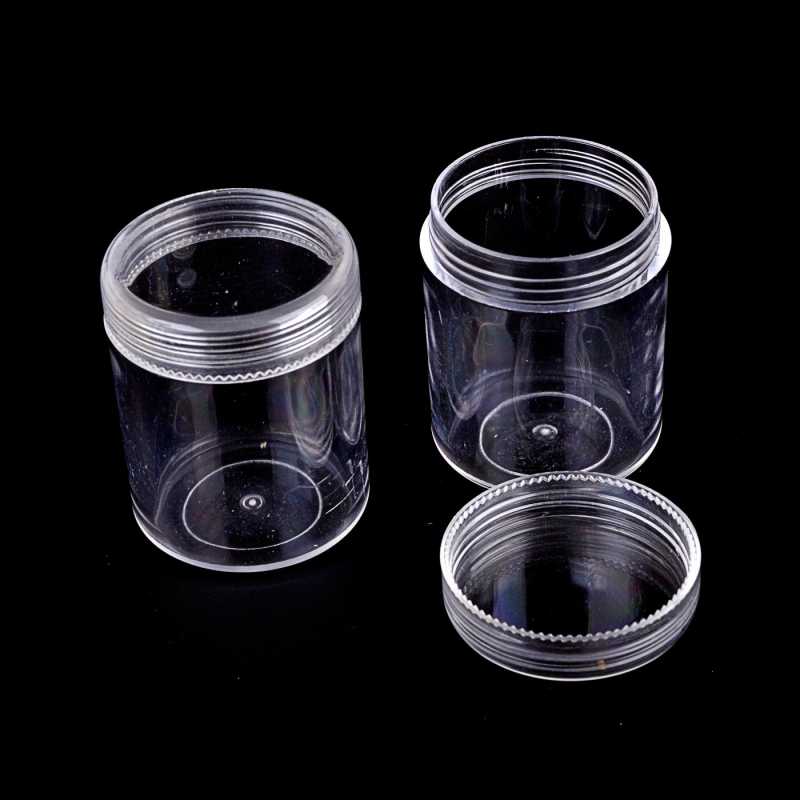 Pot en plastique, rond, transparent, 3,4 x 3,3 cm, 12 ml