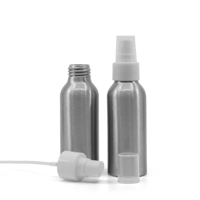 Flacon en aluminium, spray fin blanc, 100 ml