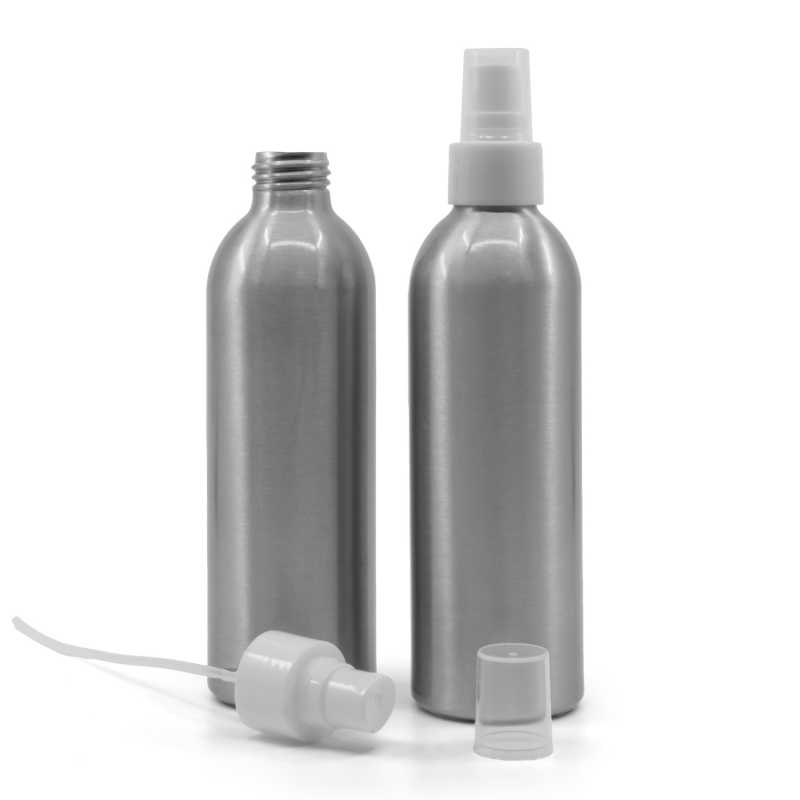 Flacon en aluminium, spray fin blanc, 225 ml