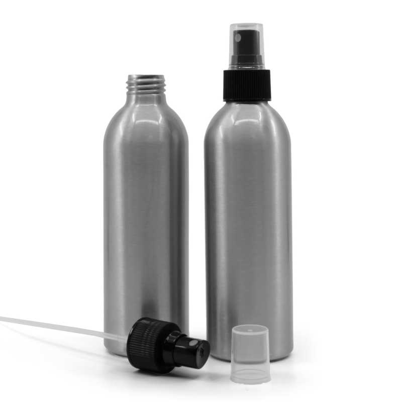 Bouteille en aluminium, spray noir, 225 ml