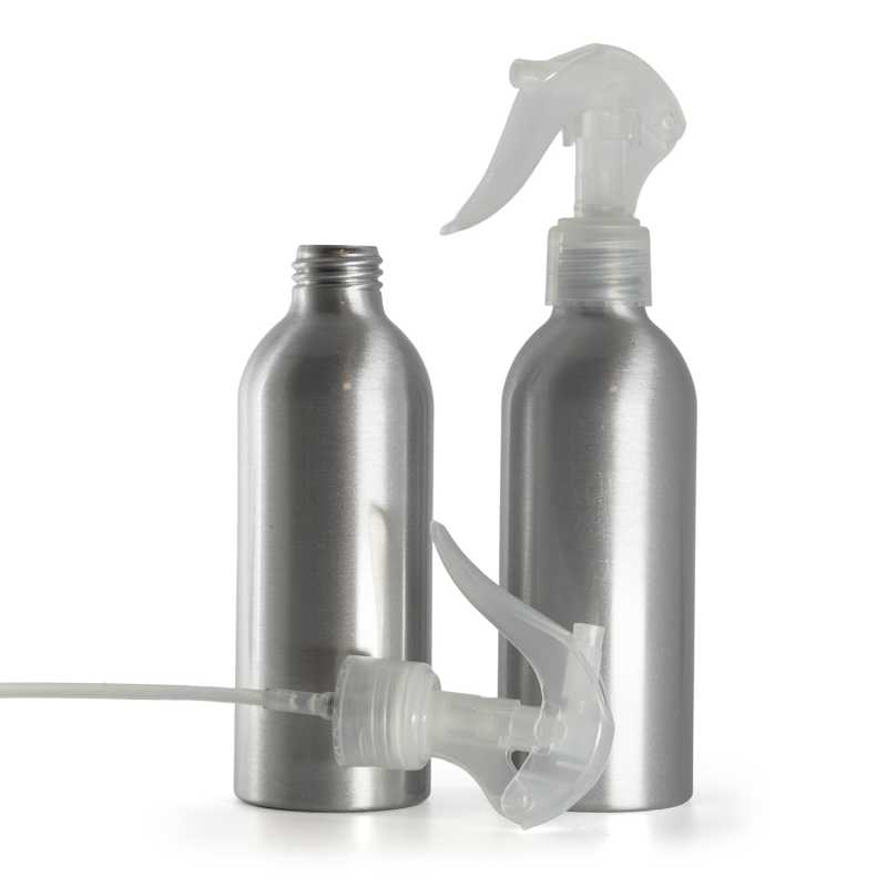 Flacon en aluminium, mini-vaporisateur à gâchette, transparent, 200 ml