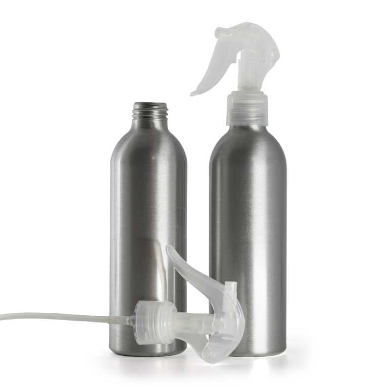 Flacon en aluminium, mini-vaporisateur à gâchette, transparent, 225 ml