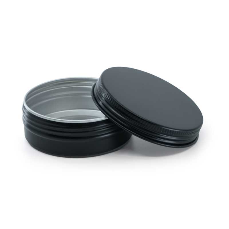 Bocal en aluminium noir, 68 mm, 60 ml