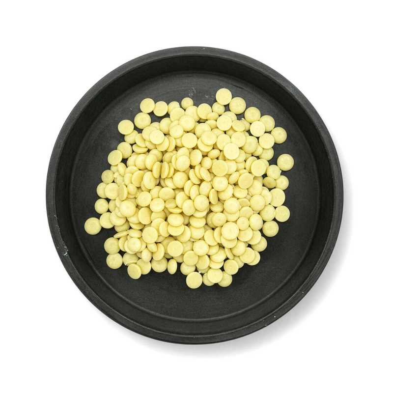 Beurre de cacao, désodorisé, pastilles, 100 g