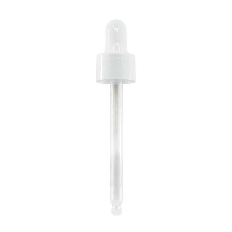 Compte-gouttes en verre, blanc brillant, 84 mm