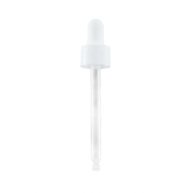 Compte-gouttes en verre blanc lisse et mat, 71 mm