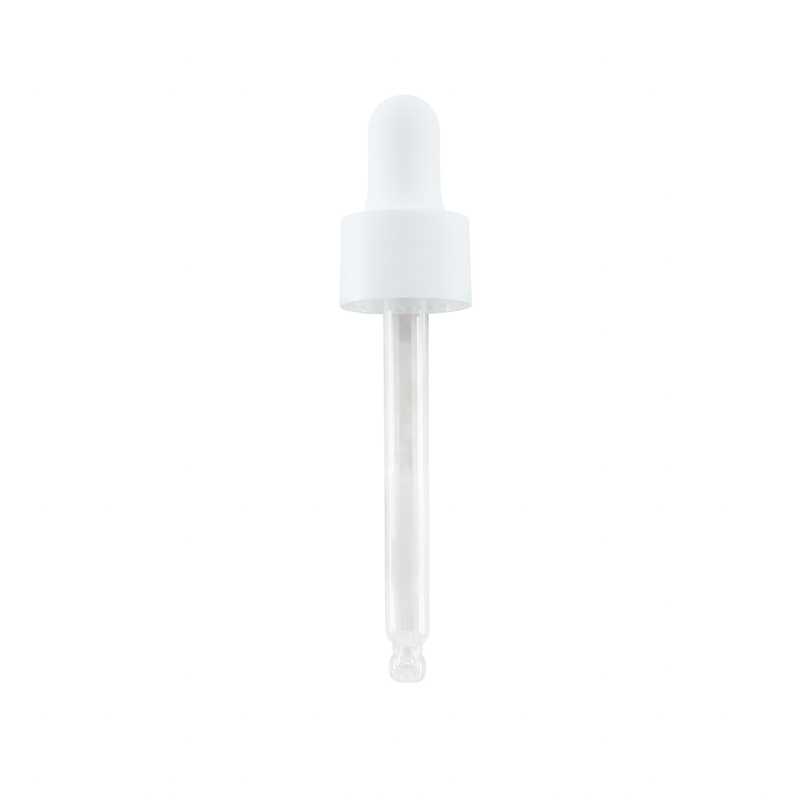 Compte-gouttes en verre blanc lisse et mat, 84 mm