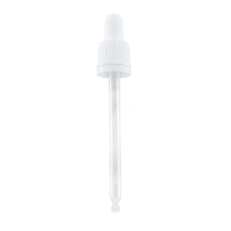 Compte-gouttes en verre inviolable, blanc, 103 mm