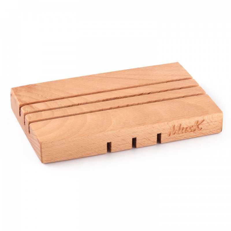 Porte-savon en bois, plat