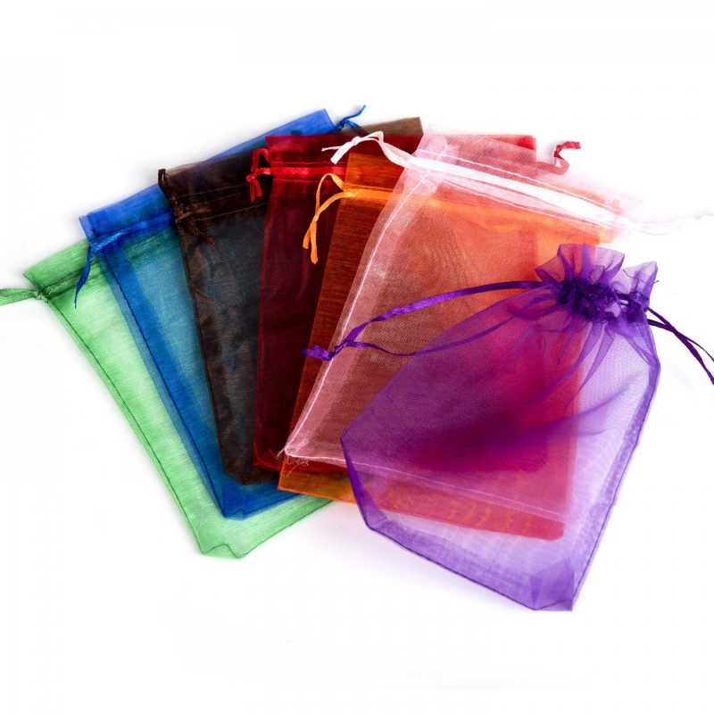 Sac en organza, 10x15 cm, couleurs mélangées, 10 pcs