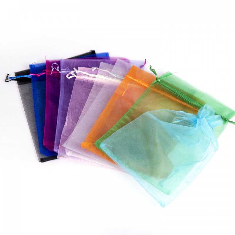 Sac en organza, 30 x 20cm, couleurs mélangées, 10 pcs