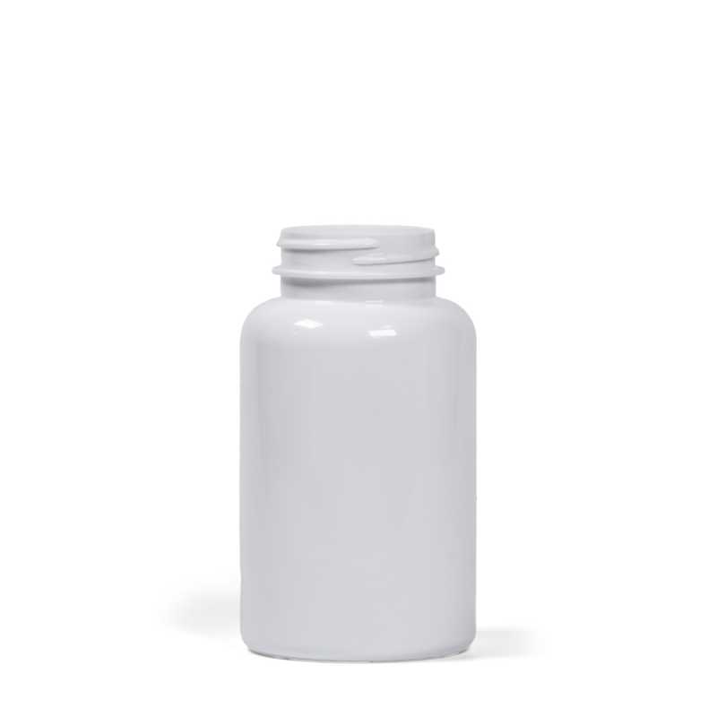 Pilulier en plastique blanc, 250 ml