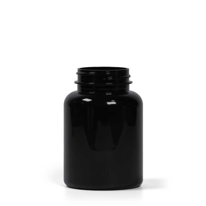 Pilulier en plastique noir, 200 ml