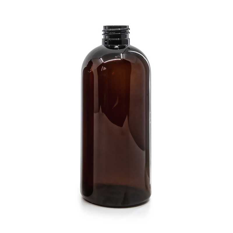 Bouteille en plastique ambrée, 24/410, 300 ml