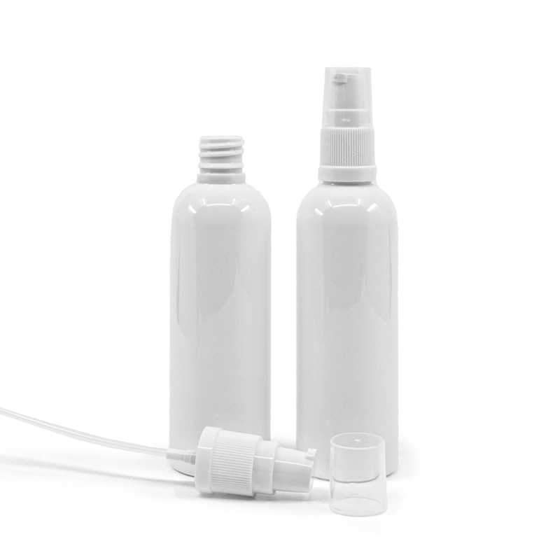 Flacon en plastique blanc, 18/410, pompe à lotion blanche, 100 ml