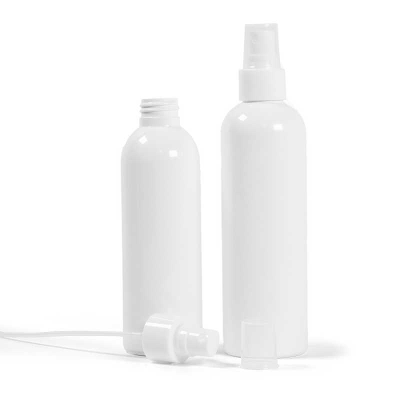 Bouteille en plastique blanc, pulvérisation fine blanche, 250 ml