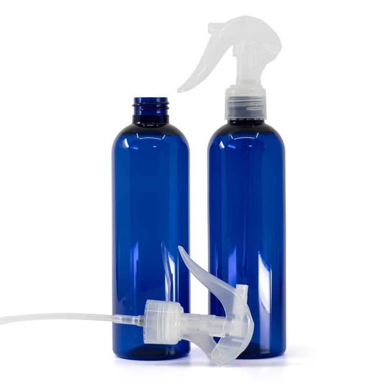 Bouteille en plastique bleue, Mini Trigger Spray, Transparent, 250 ml