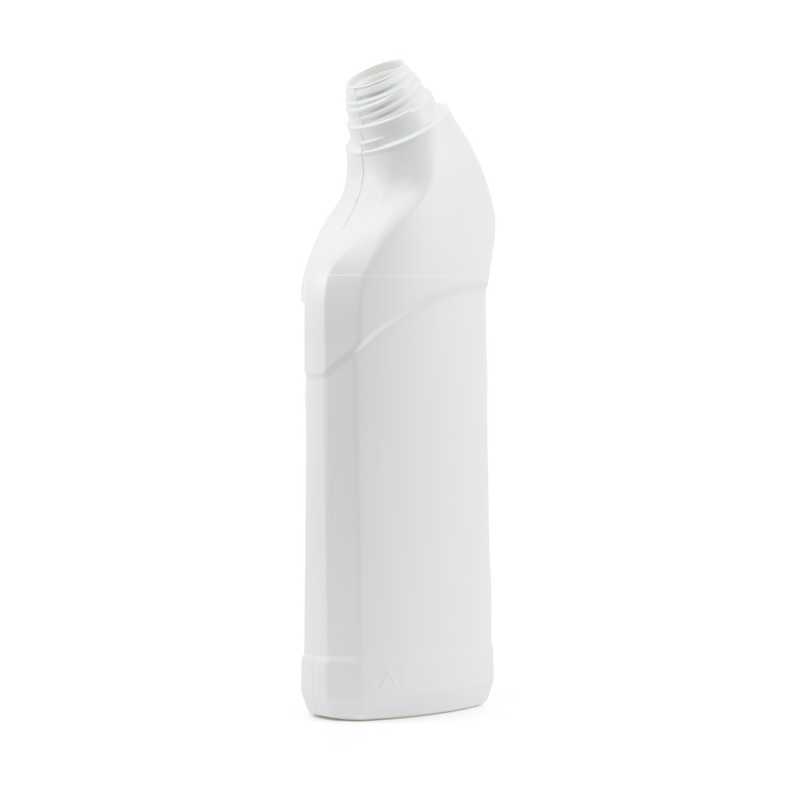 Flacon en plastique pour nettoyant WC, blanc, avec bande transparente de visualisation, 750 ml