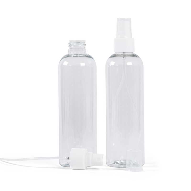 Bouteille en plastique transparent, vaporisateur FIne Mist blanc, 250 ml