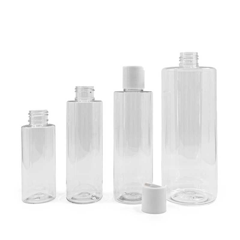 Bouteille en plastique transparent 24/410, bouchon à disque blanc, 500 ml