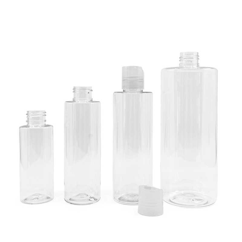 Bouteille en plastique transparent 24/410, bouchon transparent, 500 ml