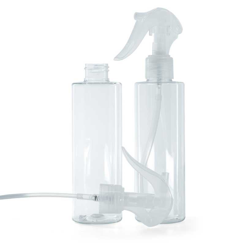 Flacon en plastique transparent, Mini Trigger Spray, Transparent, 200 ml