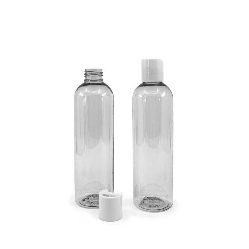 Bouteille en plastique recyclé, disque blanc, 250 ml