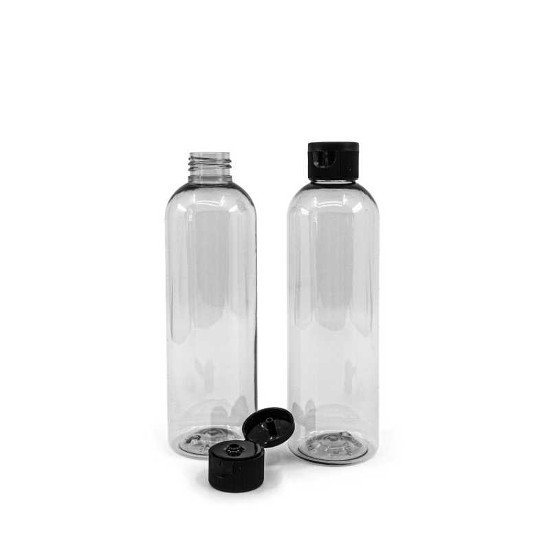 Bouteille en plastique recyclé, Flip Top noir, 250 ml