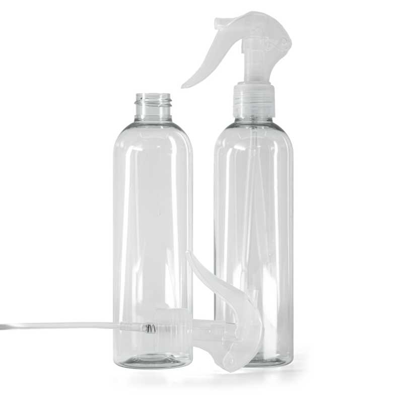 Bouteille en plastique recyclé, mini-vaporisateur à gâchette, transparent, 250 ml