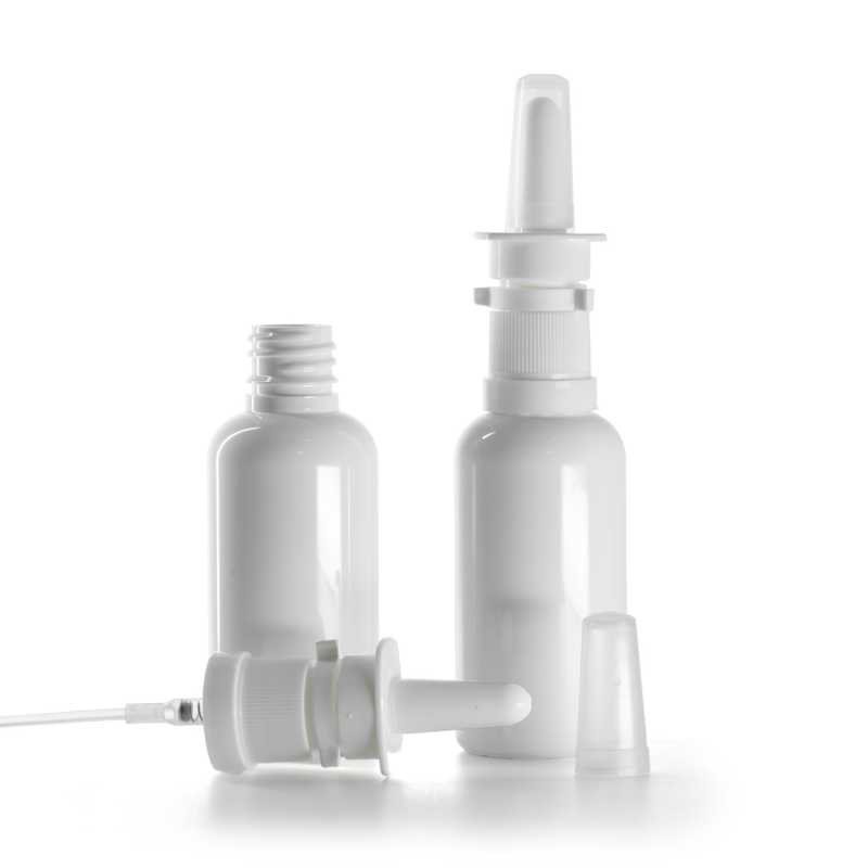 Flacon en plastique blanc, spray nasal blanc, 50 ml