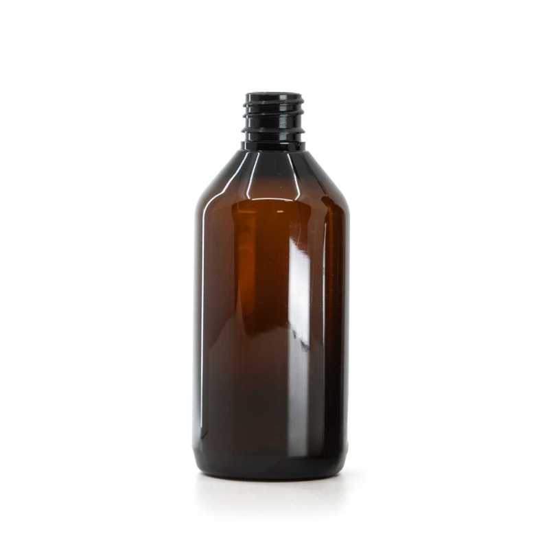Bouteille en plastique ambrée, 115 ml, 400 pièces