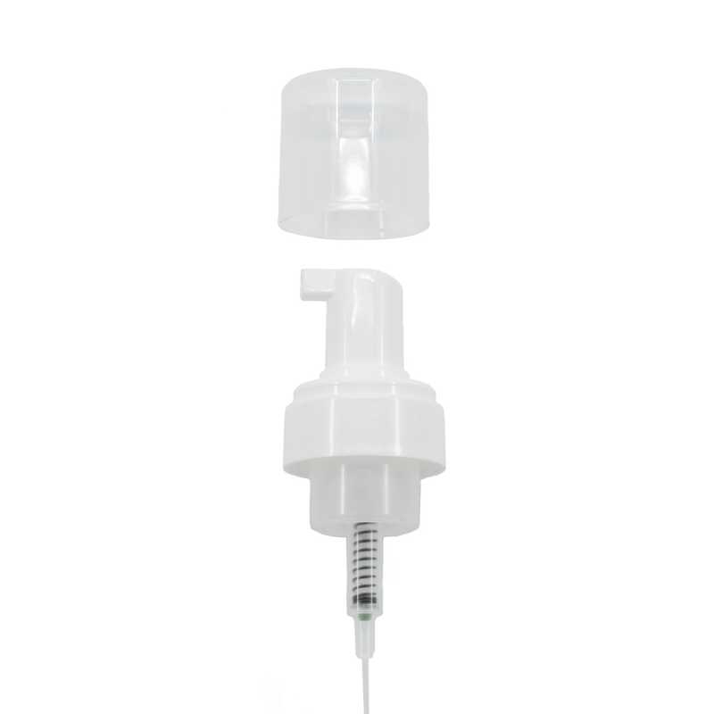 Pompe à mousse blanche en plastique avec bouchon transparent, 200 ml
