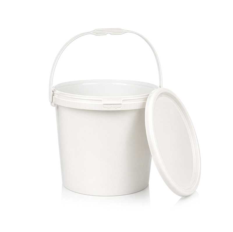 Seau, plastique, blanc, avec couvercle, 16 l