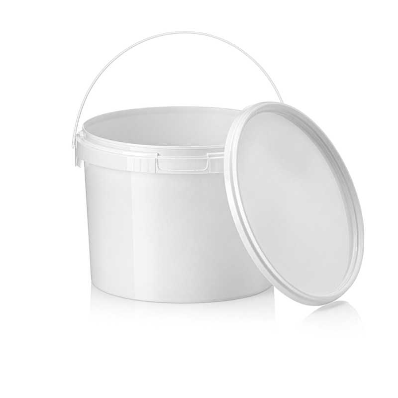 Seau, plastique, blanc, 2600 ml, avec couvercle