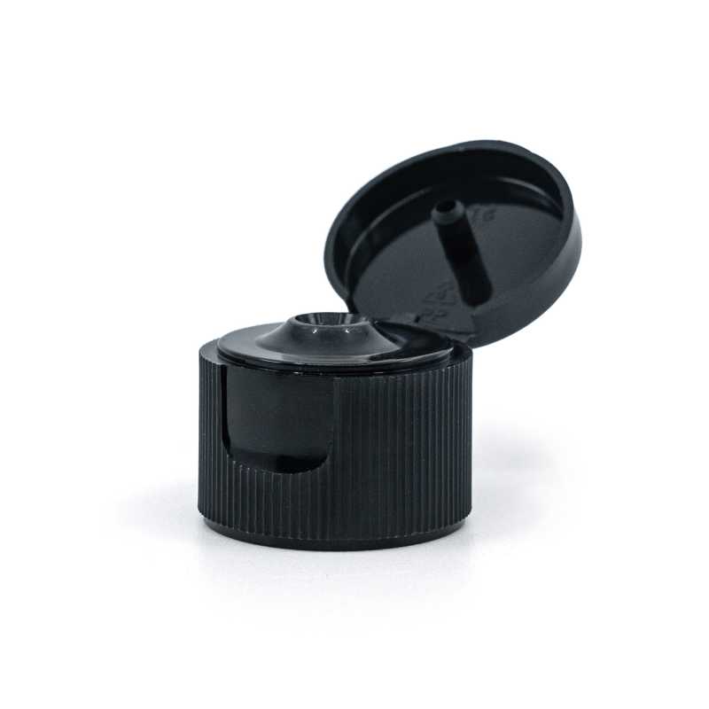 Bouchon flip-top en plastique noir, 20/410