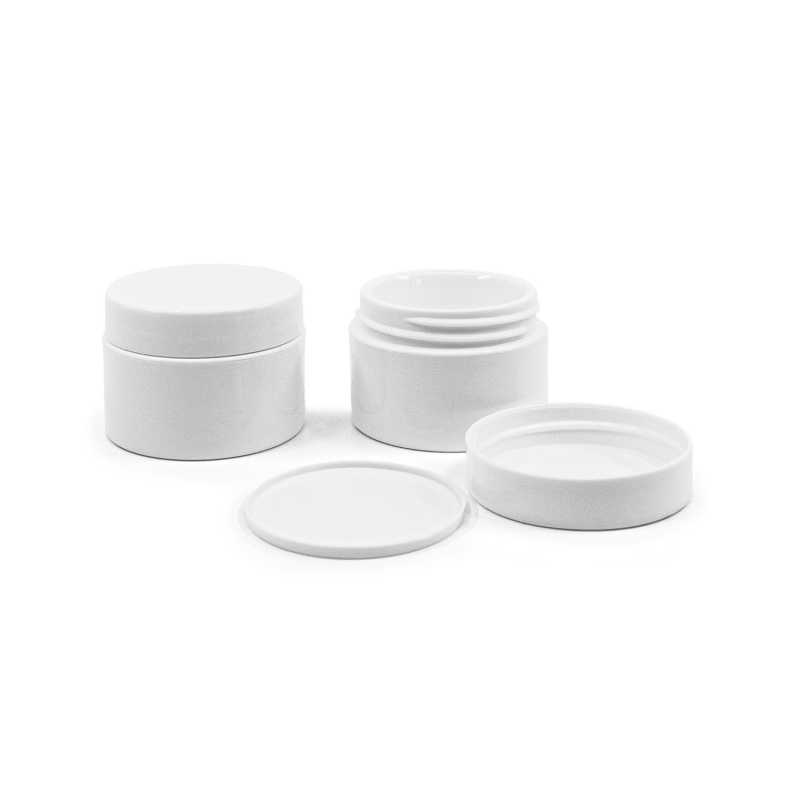 Pot en plastique blanc avec bouchon en plastique blanc, 30 ml