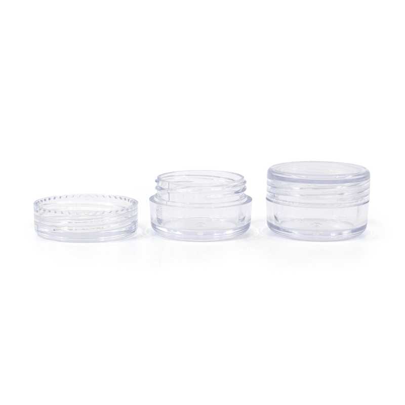 Pot en plastique transparent avec couvercle, 5 ml