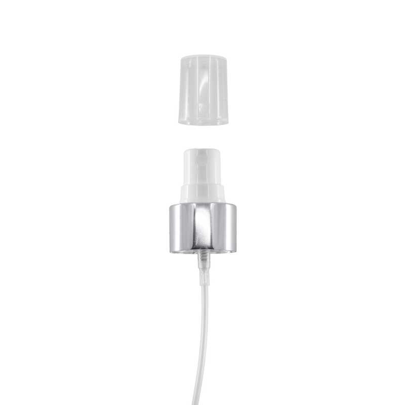Vaporisateur à fines gouttes, blanc, collier argenté brillant, 24/410