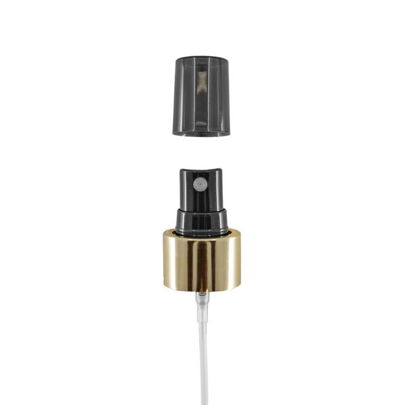 Vaporisateur à fines gouttes, noir, collier doré brillant, 24/410