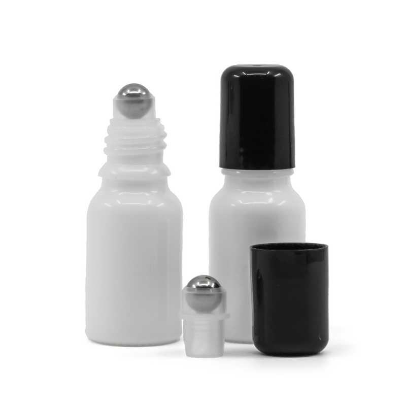 Flacon en verre blanc avec Roll-On, 10 ml