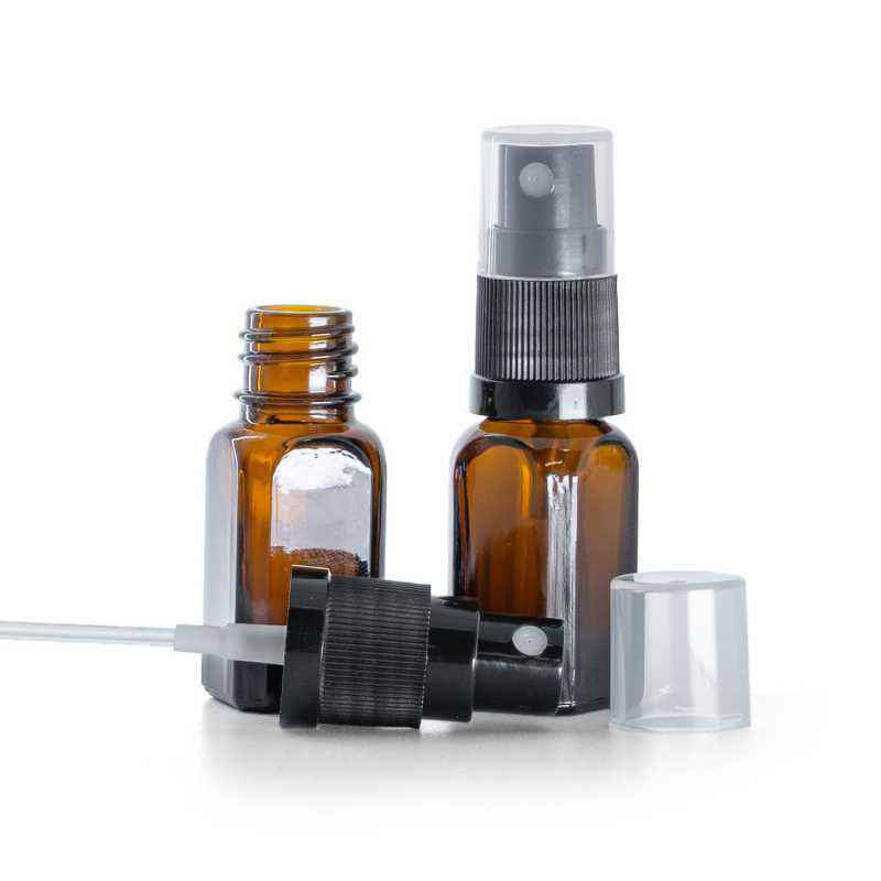 Flacon carré en verre, spray noir, 10 ml