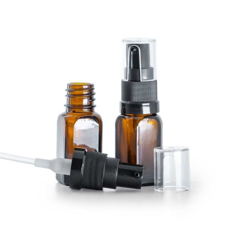 Flacon carré en verre, pompe à huile, 10 ml